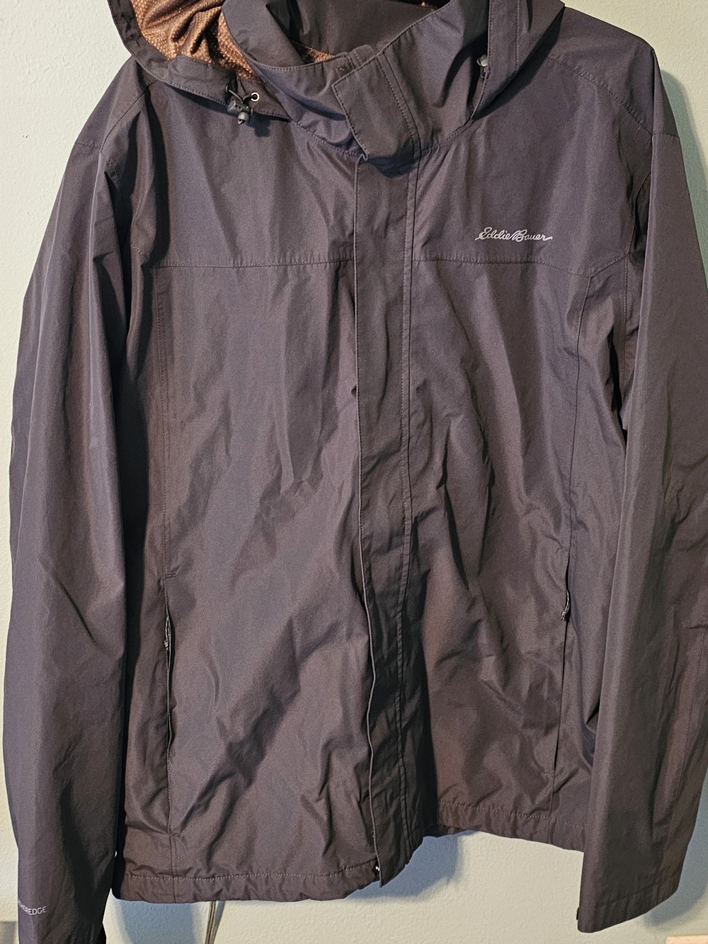 Eddie Bauer Men's Dark Green Waterproof Hooded Jacket